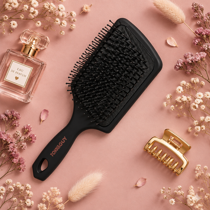 Paddle brush flat lay